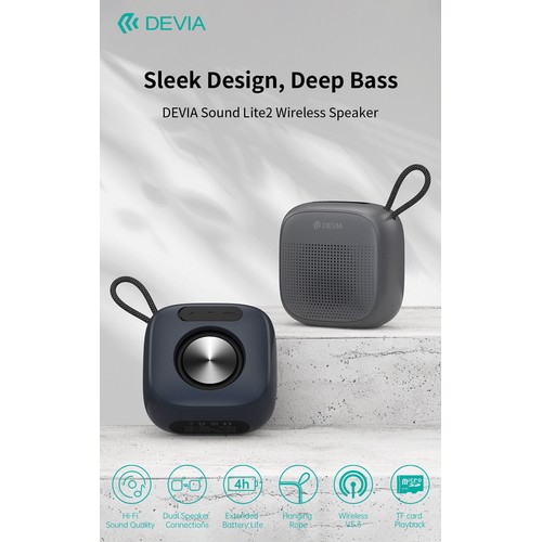 ENCEINTE BLUETOOTH 5.3 PORTABLE 10W - SOUND LITE 2 - BLEUE - DEVIA - 5