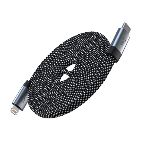 CABLE CHARGE USB-C VERS LIGHTNING PD 3.0 (27W) - MAGNÉTIQUE FORMAT PLAT - GARANTIE A VIE - 1.5M - GRIS - - 3