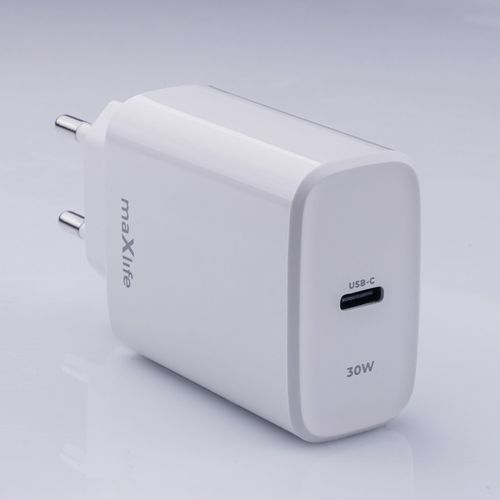 CHARGEUR SECTEUR RAPIDE USB-C 30W PD ET QC - BLANC - MAXLIFE - 3