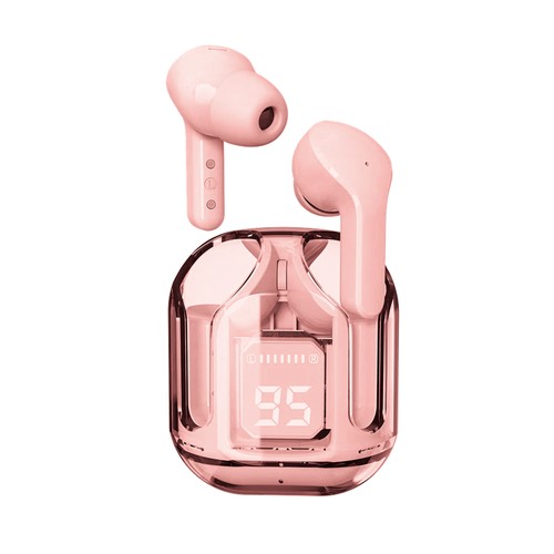 ECOUTEURS BLUETOOTH 5.3 AVEC AFFICHAGE DIGITAL ROSE - AIR FLY M2 - CHRYSTAL - RIVERSONG - 1