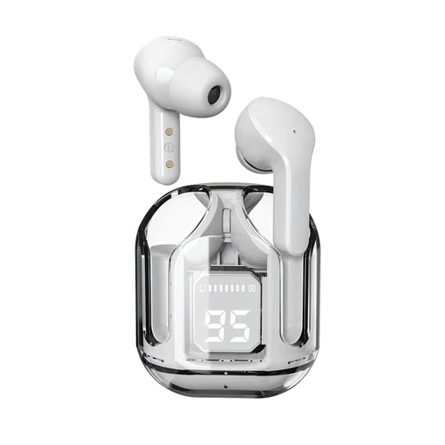 ECOUTEURS BLUETOOTH 5.3 - BLANC - CHRYSTAL - LEDWOOD - 1