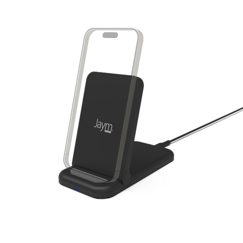 CHARGEUR INTELLIGENT PAD A INDUCTION RAPIDE QI 15W - STAND PLIABLE - NOIR - JAYM® - 2