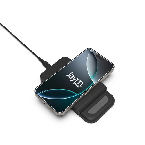 CHARGEUR INTELLIGENT PAD A INDUCTION RAPIDE QI 15W - STAND PLIABLE - NOIR - JAYM® - 6