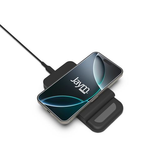CHARGEUR INTELLIGENT PAD A INDUCTION RAPIDE QI 15W - STAND PLIABLE - NOIR - JAYM® - 6