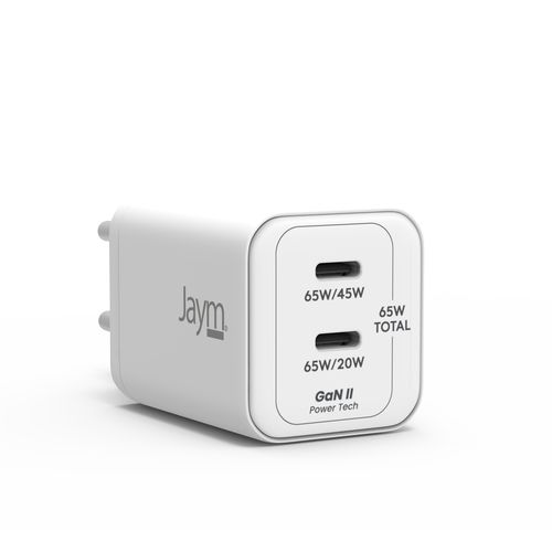 CHARGEUR SECTEUR  2 USBC GAN 65W  BLANC  JAYM® - 5