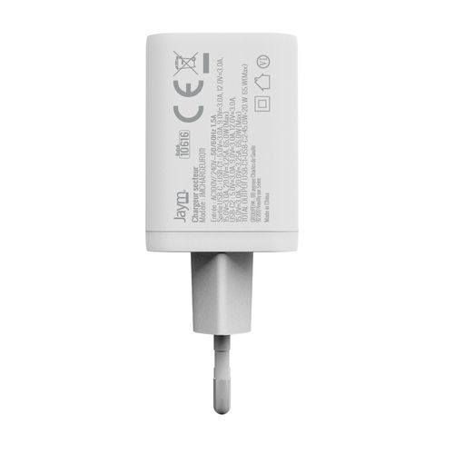 CHARGEUR SECTEUR  2 USBC GAN 65W  BLANC  JAYM® - 7