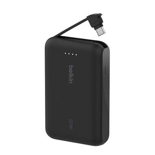 BATTERIE DE SECOURS 10 000 MAH - CABLE USB-C INTEGRÉ - NOIRE - BELKIN - 3
