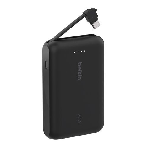 BATTERIE DE SECOURS 10 000 MAH - CABLE USB-C INTEGRÉ - NOIRE - BELKIN - 2