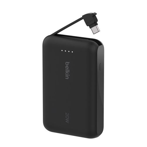 BATTERIE DE SECOURS 10 000 MAH - CABLE USB-C INTEGRÉ - NOIRE - BELKIN - 3