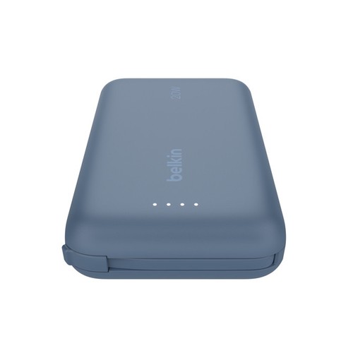 BATTERIE DE SECOURS 10 000 MAH - CABLE USB-C INTEGRÉ - BLEUE - BELKIN - 5