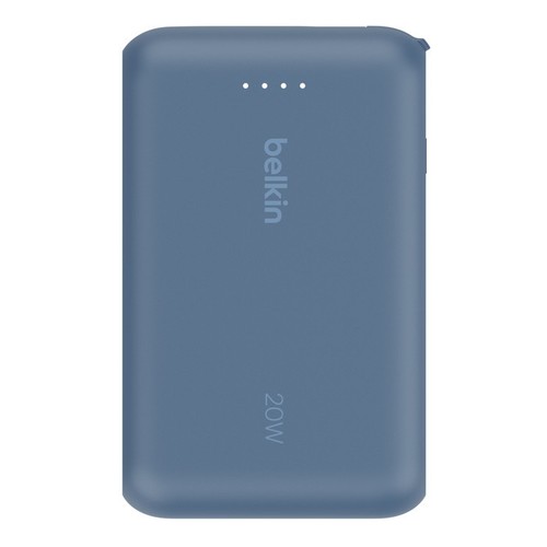 BATTERIE DE SECOURS 10 000 MAH - CABLE USB-C INTEGRÉ - BLEUE - BELKIN - 6