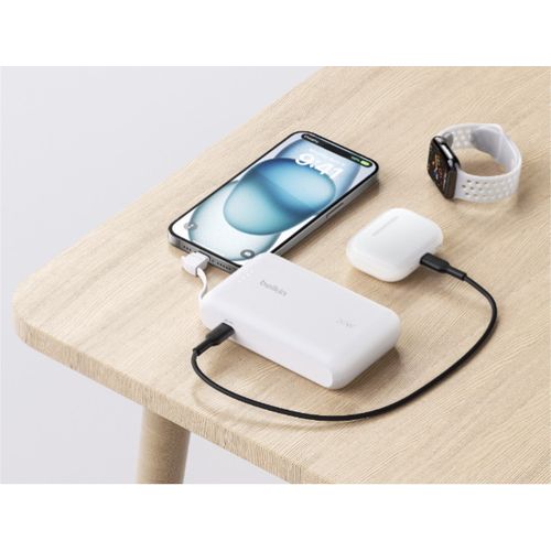 BATTERIE DE SECOURS 10 000 MAH - CABLE USB-C INTEGRÉ - BLEUE - BELKIN - 7