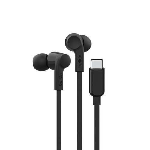 ECOUTEURS FILAIRES USB-C INTRA-AURICULAIRES - CABLE PLAT - NOIR - 1