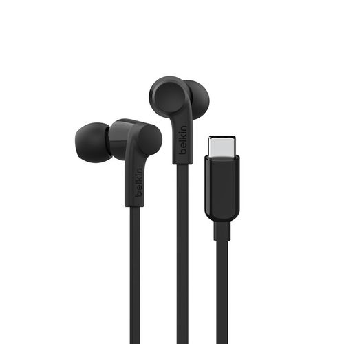 ECOUTEURS FILAIRES USB-C INTRA-AURICULAIRES - CABLE PLAT - NOIR - 1