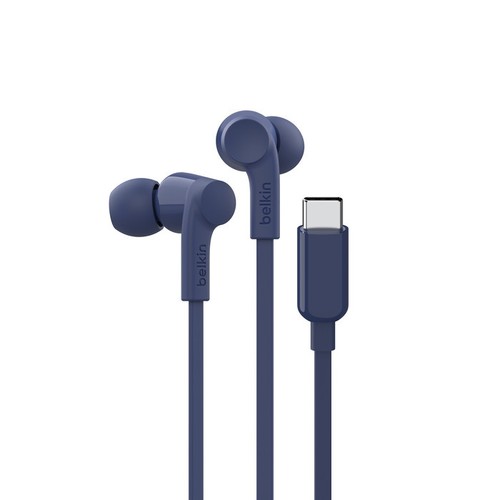 ECOUTEURS FILAIRES USB-C INTRA-AURICULAIRES - CABLE PLAT - BLEU - 1