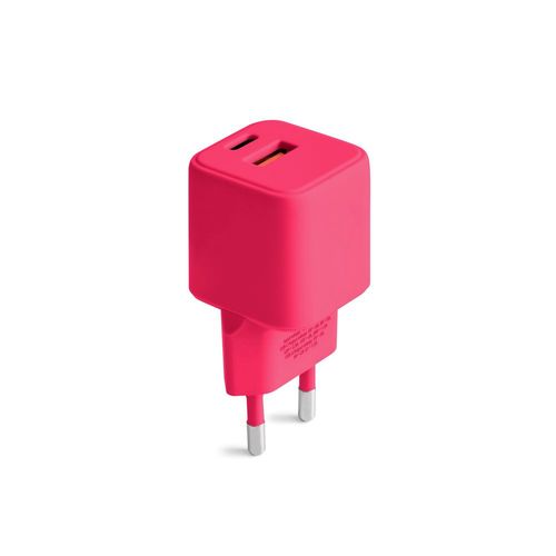 CHARGEUR SECTEUR  *GAN* DOUBLE : USB-A 18W QC + USB-C 30W PD - COLORUM ROUGE - 2