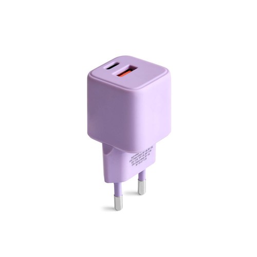 CHARGEUR SECTEUR *GAN* DOUBLE : USB-A 18W QC + USB-C 30W PD - COLORUM LAVANDE - 2