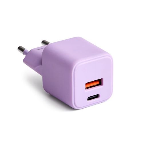 CHARGEUR SECTEUR  *GAN* DOUBLE : USB-A 18W QC + USB-C 30W PD - COLORUM LAVANDE - 4