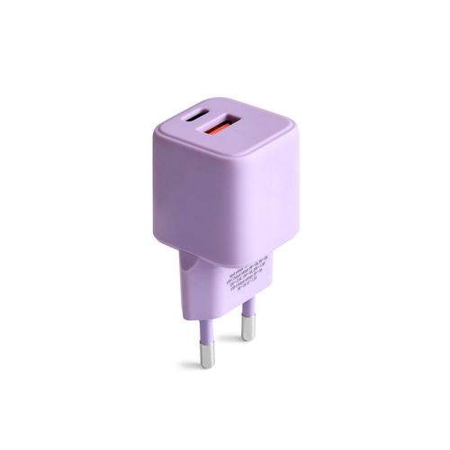 CHARGEUR SECTEUR  *GAN* DOUBLE : USB-A 18W QC + USB-C 30W PD - COLORUM LAVANDE - 2