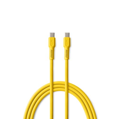 CABLE CHARGE  USB-C VERS USB-C PD (60W) - LONGUEUR 1.8M - COLORUM JAUNE - 4