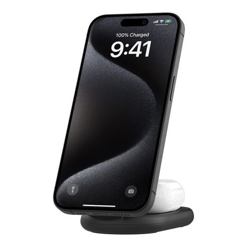 STATION DE RECHARGE PLIABLE 2-EN-1 AVEC INDUCTION  Qi2 15W POUR IPHONE / AIRPODS - 3