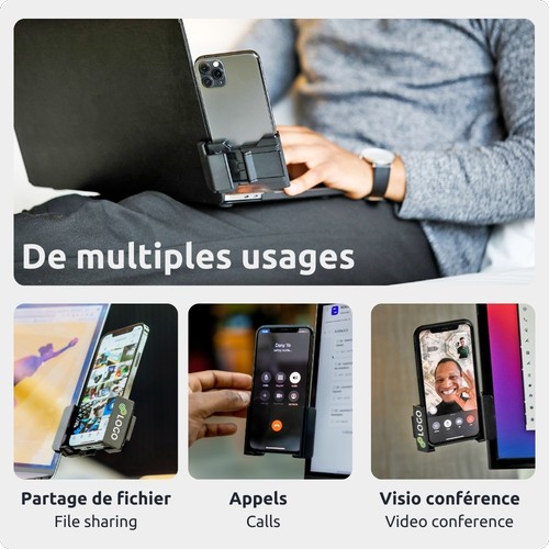 SUPPORT TELEPHONE UNIVERSEL POUR ECRAN PC/MAC - CLIP UNIVERSEL AVEC ANGLE REGLABLE 160° - 6