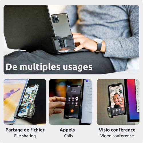 SUPPORT TELEPHONE UNIVERSEL POUR ECRAN PC/MAC - CLIP UNIVERSEL AVEC ANGLE REGLABLE 160° - 6