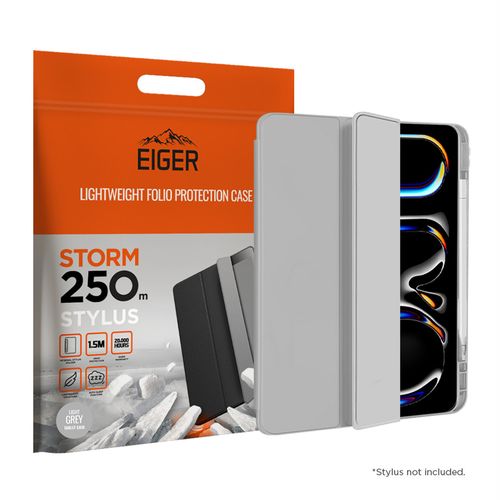 ETUI FOLIO GRIS  RENFORCÉ POUR APPLE IPAD PRO 13 (2024 - 2025) - EIGER® - 1