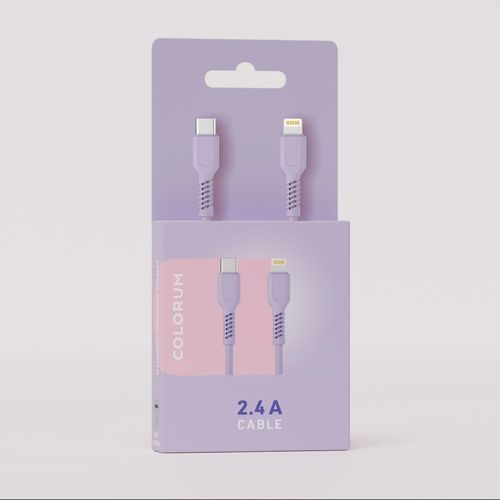 CABLE CHARGE  USB-C VERS LIGHTNING (27W) - LONGUEUR 1.8M - COLORUM LAVANDE - 3