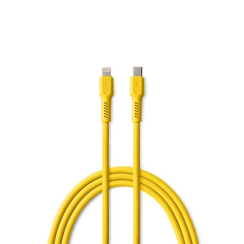 CABLE CHARGE USB-C VERS LIGHTNING (27W) - LONGUEUR 1.8M - COLORUM JAUNE - 1