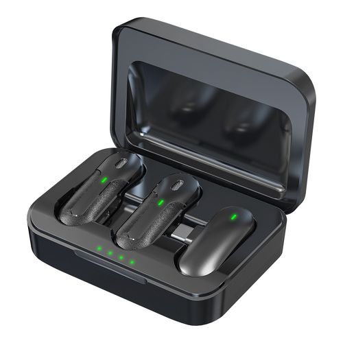 PACK 2 MICROPHONES CRAVATE SANS FIL AVEC PINCE + BOITIER DE RECHARGE - 7