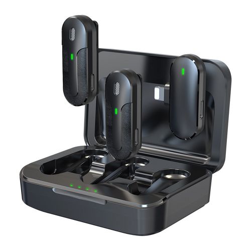 PACK 2 MICROPHONES CRAVATE SANS FIL AVEC PINCE + BOITIER DE RECHARGE - 7