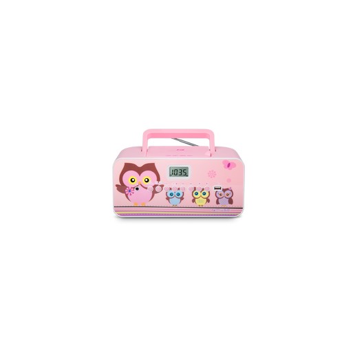 Radio portable avec lecteur CD/MP3 rose - 3
