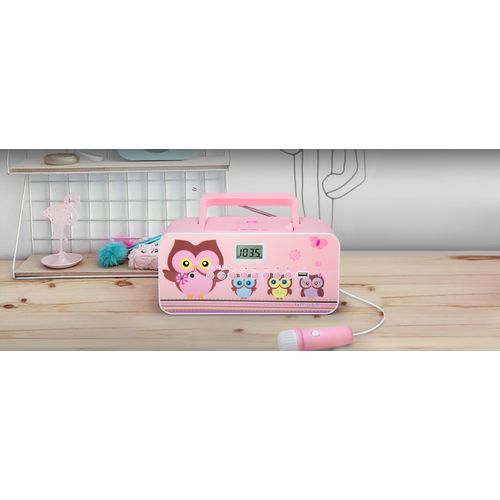 Radio portable avec lecteur CD/MP3 rose - 2