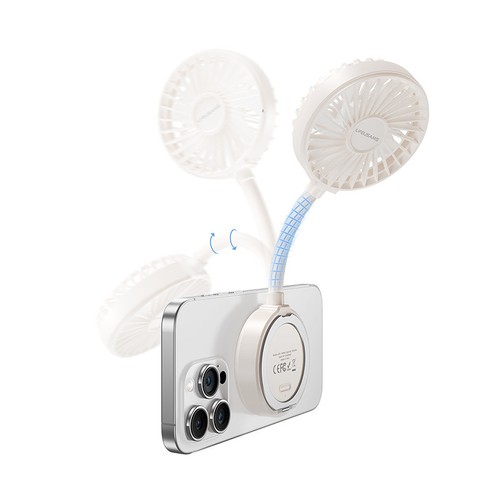 VENTILATEUR PORTABLE AVEC FIXATION MAGSAFE - FONCTION STAND -BLANC - 7