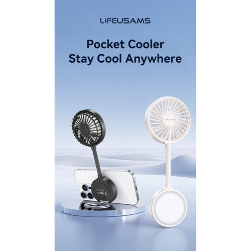 VENTILATEUR PORTABLE AVEC FIXATION MAGSAFE - FONCTION STAND - NOIR - 11