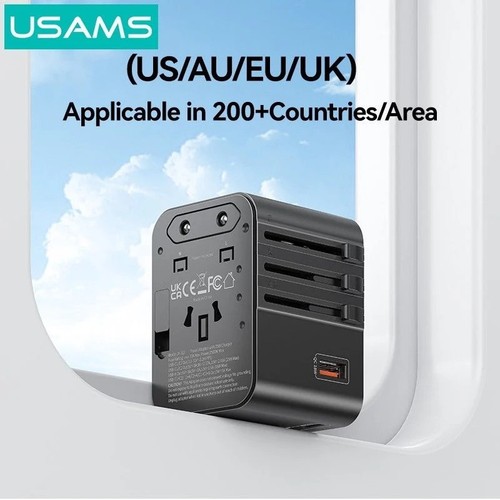 CHARGEUR SECTEUR USB-C 25W : 1 USB-A + 2 USB-C - INTERNATIONAL 4-EN-1 AU / UK / US / EU - 6