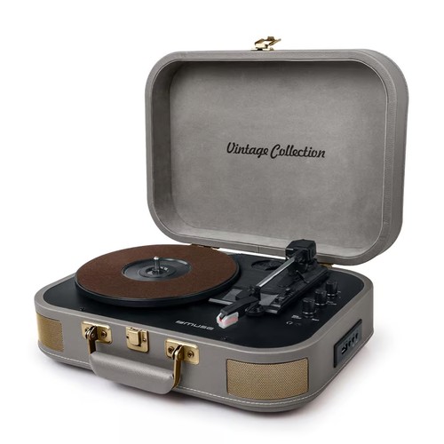 TOURNE-DISQUES VINYLES + FONCTION STEREO BLUETOOTH 2 x 5W GRIS SIDERAL- MUSE - 1