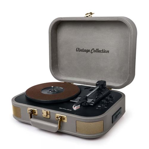 TOURNE-DISQUES VINYLES + FONCTION STEREO BLUETOOTH 2 x 5W GRIS SIDERAL- MUSE - 1