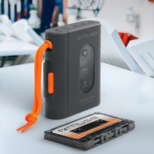 LECTEUR RÉTRO DE CASSETTE PORTABLE AVEC CASQUE AUDIO FILAIRE - JACK 3.5 + BLUETOOTH - NOIR - MUSE - 3