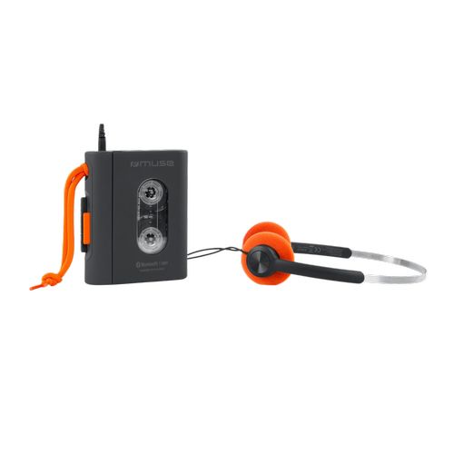 LECTEUR RÉTRO DE CASSETTE PORTABLE AVEC CASQUE AUDIO FILAIRE - JACK 3.5 + BLUETOOTH - NOIR - MUSE - 2