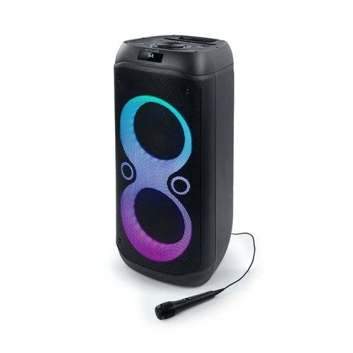 ENCEINTE PORTABLE PARTY BOX 600W USB / AUX / BLUETOOTH 5.0 + MICROPHONE INCLUS + LUMIERE D'AMBIANCE - MUSE - 1