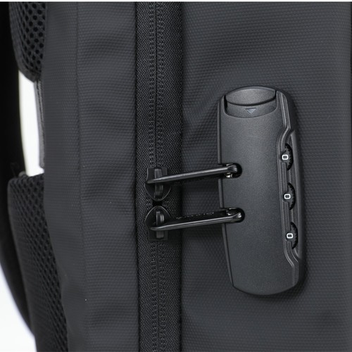 SAC A DOS WATERPROOF AVEC PORTS USB-A + USB-C INCLUS - NOIR - QUALO - 6
