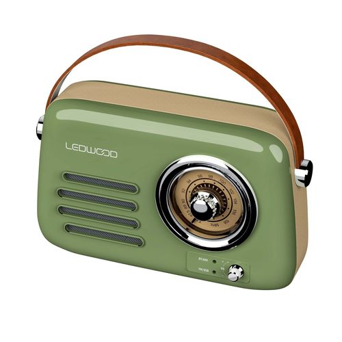 ENCEINTE BLUETOOTH PORTABLE RETRO ALMA 5W + RADIO FM - VERT - LEDWOOD - 2