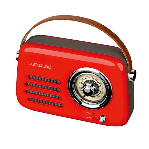 ENCEINTE BLUETOOTH PORTABLE RETRO ALMA 5W + RADIO FM - ROUGE - LEDWOOD - 2
