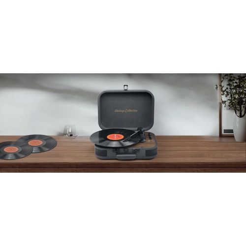 TOURNE-DISQUES VINYLES + FONCTION STEREO BLUETOOTH 2 x 5W + BLUETOOTH OUT - GRIS - MUSE - 3