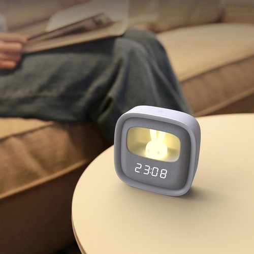 REVEIL POUR ENFANTS AVEC VEILLEUSE LED - CARRE - FOREVER - 4