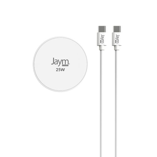 CHARGEUR INTELLIGENT PAD A INDUCTION RAPIDE QI2 25W - AIMANTÉ MAGSAFE AVEC FONCTION STAND - BLANC - JAYM® - 3