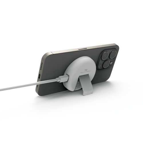 CHARGEUR INTELLIGENT PAD A INDUCTION RAPIDE QI2 25W - AIMANTÉ MAGSAFE AVEC FONCTION STAND - BLANC - JAYM® - 5