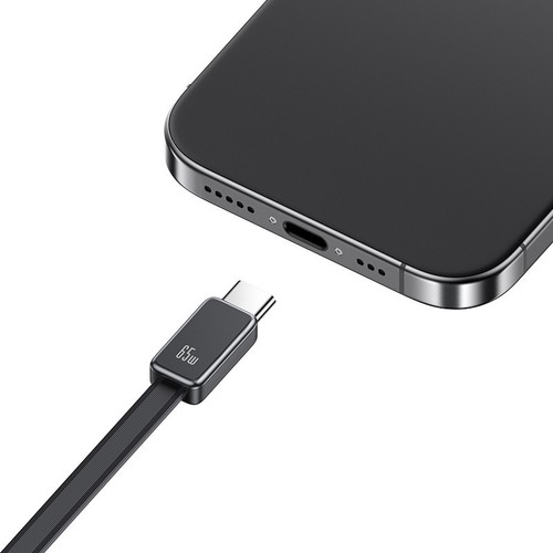CHARGEUR SECTEUR RAPIDE DOUBLE USB 65W : CABLE RETRACTABLE USB-C 65W + 1 USB-C 65W + 1 USB-A 60W - PD ET PPS - BLANC - USAMS - 3